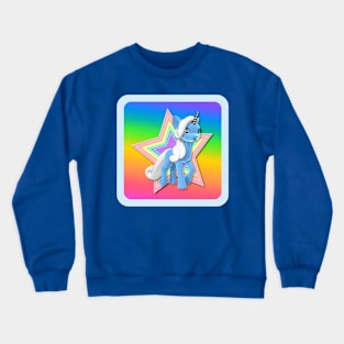 Rainbow Unicorn with Star Crewneck Sweatshirt